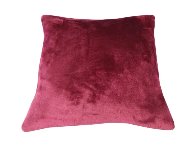 Bestlivings Dekokissen Kuschel Kissenbezug mit Reißverschluss 50 x 50 cm Aubergine