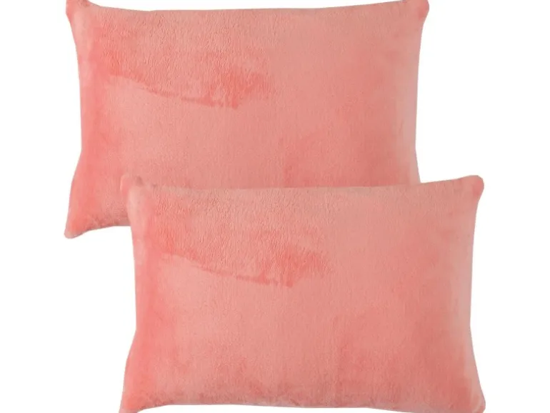 Bestlivings Dekokissen Kuschel Kissenbezug mit Reißverschluss 40 x 60 cm Lachs 2er Pack