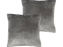 Bestlivings Dekokissen Kuschel Kissenbezug mit Reißverschluss 45 x 45 cm Anthrazit 2er Pack