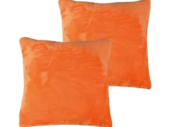 Bestlivings Dekokissen Kuschel Kissenbezug mit Reißverschluss 45 x 45 cm Orange 2er Pack
