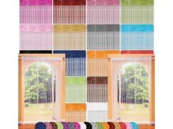 Bestlivings 2er Pack Fadenvorhang Fadengardine Gardine Vorhang 90 cm x 240 cm Altrosa