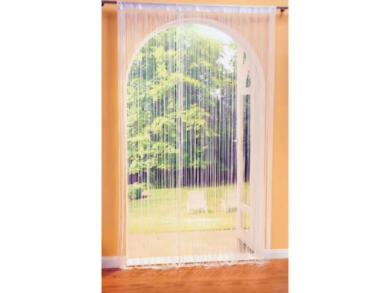 Bestlivings Fadenvorhang Fadengardine Gardine Vorhang 140 cm x 240 cm Schwarz