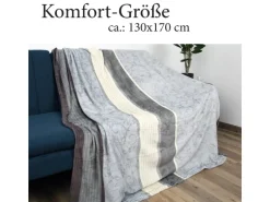 Bestlivings Flanell Kuscheldecke Soft Touch 130 x 170 Bella Casa Hellgrau Ranke
