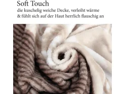 Bestlivings Flanell Kuscheldecke Soft Touch 130 x 170 Bella Casa Beige Ornament