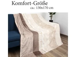 Bestlivings Flanell Kuscheldecke Soft Touch 130 x 170 Bella Casa Beige Ornament