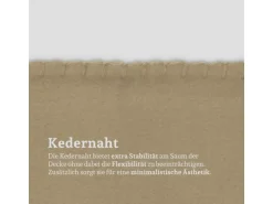 Bestlivings Fleecedecke Mit Kedernaht 130 x 170 cm Taupe