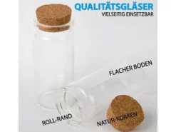 Bestlivings Fläschchen Glas mit Korken 50ml 12er Pack