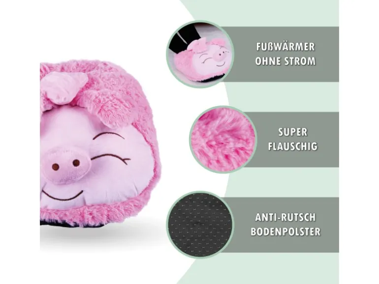 Bestlivings Fußwärmer Plüsch 27 x 40 cm Schwein