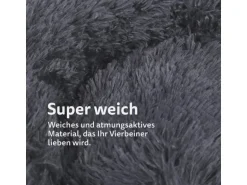 Bestlivings Haustierbett Fluffy Ø50cm Anthrazit Hundekissen Öko-Tex Hundebett Katzenbett