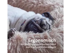 Bestlivings Haustierbett Fluffy Ø70cm Anthrazit Hundekissen Öko-Tex Hundebett Katzenbett