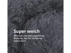 Bestlivings Haustierbett Fluffy Ø70cm Anthrazit Hundekissen Öko-Tex Hundebett Katzenbett