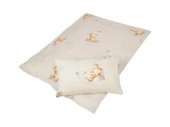 Bestlivings Kinder Bettwäsche 100 x 135 cm & 40 x 60 cm - Bärchen Beige