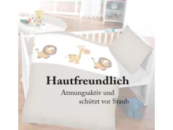 Bestlivings Kinder Bettwäsche 100 x 135 cm & 40 x 60 cm - Löwe & Giraffe