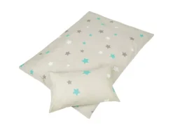 Bestlivings Kinder Bettwäsche 100 x 135 cm & 40 x 60 cm - Sterne Grau