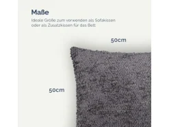 Bestlivings Kissenhülle Chenille 50 x 50 cm Anthrazit