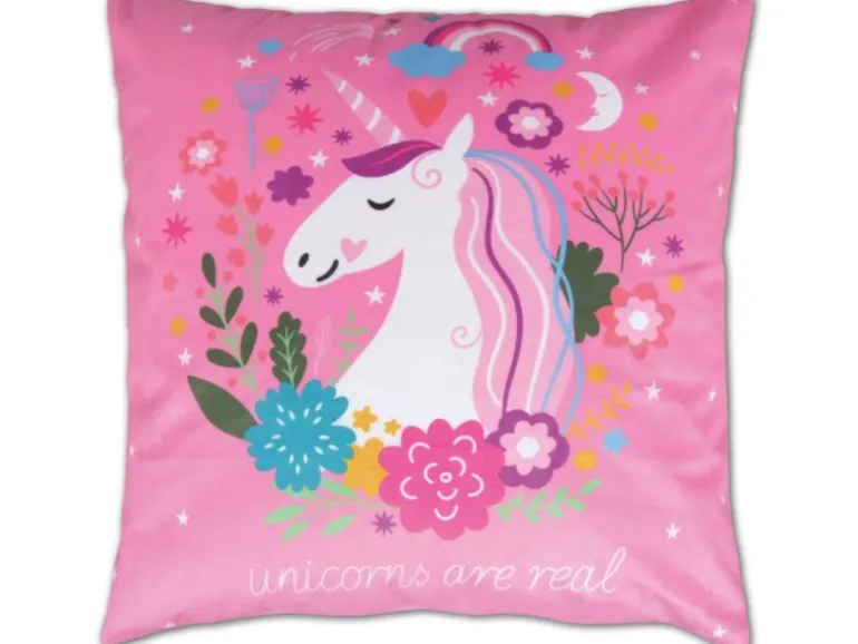 Bestlivings Kissenhülle Fotodruck 40 x 40 cm Einhorn Pink Ohne Füllung