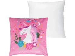 Bestlivings Kissenhülle Fotodruck 40 x 40 cm Einhorn Pink Ohne Füllung