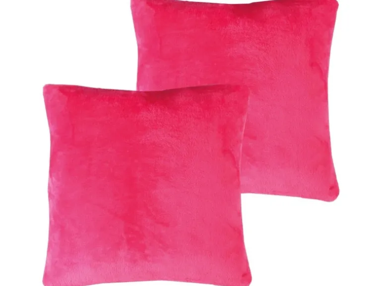 Bestlivings Kissenhülle Kuschel Kissenbezug mit Reißverschluss 60 x 60 cm Pink 2er Pack