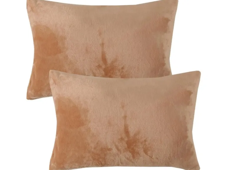 Bestlivings Kissenhülle Kuschel Kissenbezug mit Reißverschluss 40 x 60 cm Nougat 2er Pack