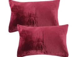 Bestlivings Kissenhülle Kuschel Kissenbezug mit Reißverschluss 40 x 60 cm Aubergine 2er Pack