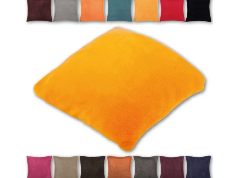 Bestlivings Kissenhülle Kuschel 30 x 30 cm Hellorange mit Füllung