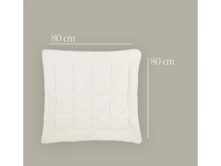 Bestlivings Kissenhülle Lammflor 80 x 80 cm Creme Inklusive Kissen