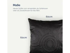 Bestlivings Kissenhülle Punkte 60 x 60 cm Schwarz