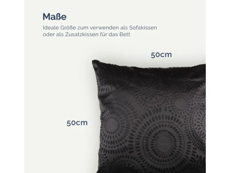 Bestlivings Kissenhülle Punkte 50 x 50 cm Schwarz