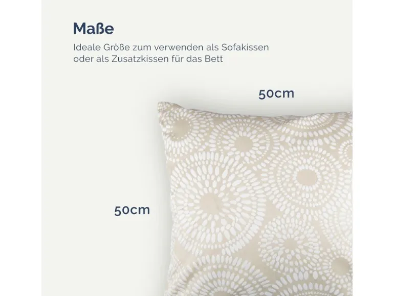 Bestlivings Kissenhülle Punkte 50 x 50 cm Beige