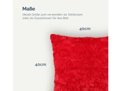 Bestlivings Kissenhülle Rose Kuschel 40 x 40 cm Rot