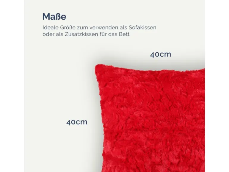 Bestlivings Kissenhülle Rose Kuschel 40 x 40 cm Rot