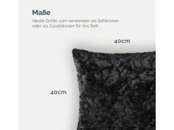 Bestlivings Kissenhülle Rose Kuschel 40 x 40 cm Schwarz