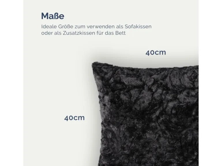Bestlivings Kissenhülle Rose Kuschel 40 x 40 cm Schwarz