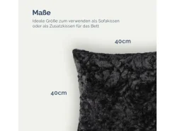 Bestlivings Kissenhülle Rose Kuschel 40 x 40 cm Schwarz