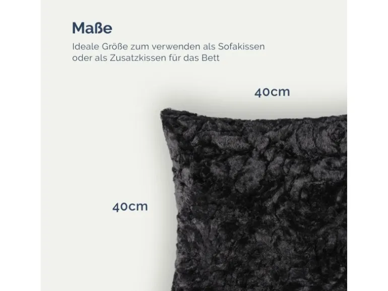 Bestlivings Kissenhülle Rose Kuschel 40 x 40 cm Schwarz