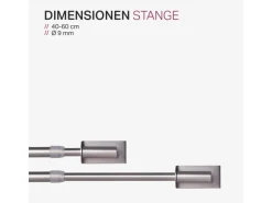 Bestlivings Klemmstange Spannvitrage Twist 40 bis 60 cm Silber