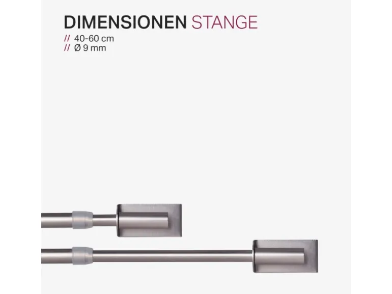 Bestlivings Klemmstange Spannvitrage Twist 40 bis 60 cm Silber