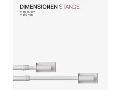 Bestlivings Klemmstange Spannvitrage Twist 60 bis 90 cm Weiß