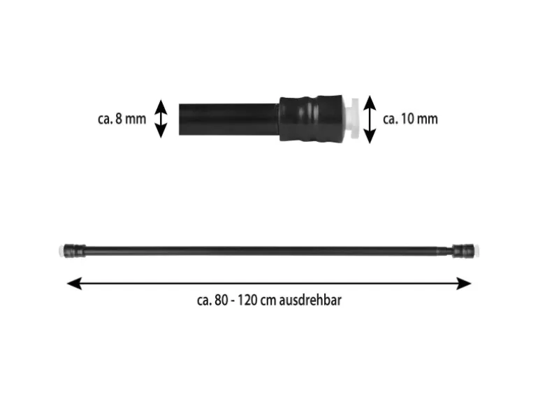 Bestlivings Klemmstangen mit Schraubtechnik Schwarz 80 bis 120 cm 4er Pack