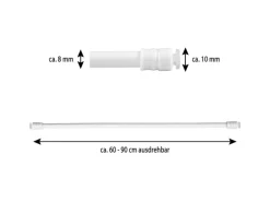 Bestlivings Klemmstangen mit Schraubtechnik Weiß 60 bis 90 cm 4er Pack