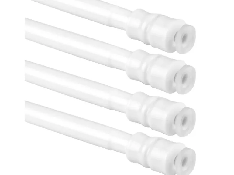 Bestlivings Klemmstangen mit Schraubtechnik Weiß 25 bis 40 cm 4er Pack