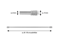 Bestlivings Klemmstangen mit Schraubtechnik Matt Silber 60 bis 90 cm 4er Pack