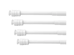 Bestlivings Klemmstangen mit Schraubtechnik Weiß 100 bis 140 cm 4er Pack