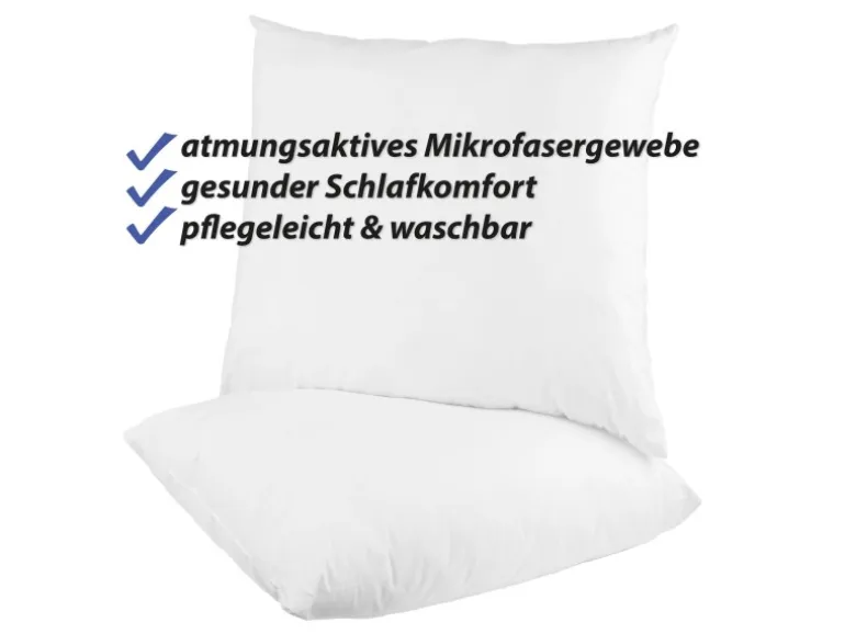 Bestlivings Kopfkissen 2er Pack Mikrofaserbezug 80 x 80 cm