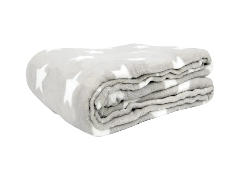 Bestlivings Kuscheldecke Mit Sternen 180 x 220 cm Hellgrau