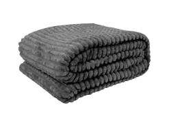 Bestlivings Kuscheldecke Jacquard Flanell 130 x 170 cm Anthrazit