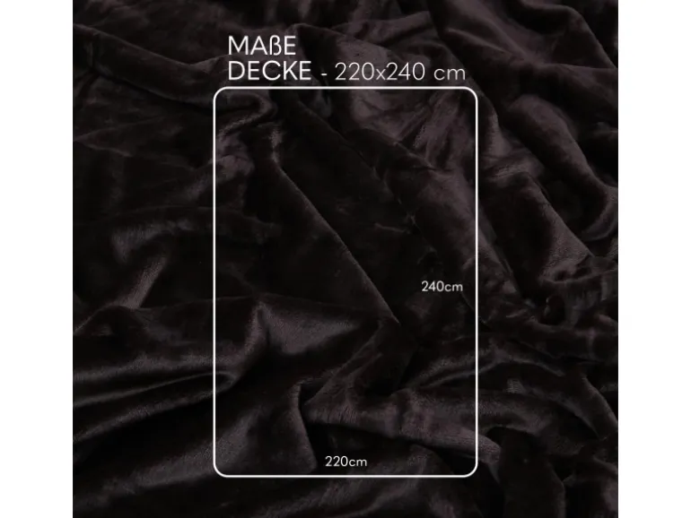 Bestlivings Kuscheldecke Mirabella Cashmere Touch 220 x 240 cm Braun
