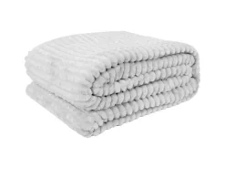 Bestlivings Kuscheldecke Jacquard Flanell 130 x 170 cm Hellgrau