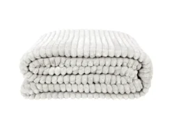 Bestlivings Kuscheldecke Jacquard Flanell 130 x 170 cm Hellgrau
