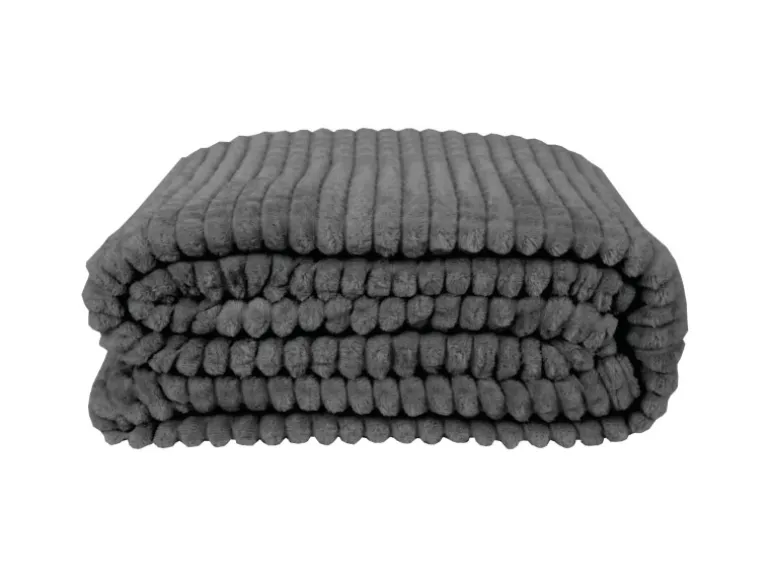 Bestlivings Kuscheldecke Jacquard Flanell 180 x 220 cm Anthrazit